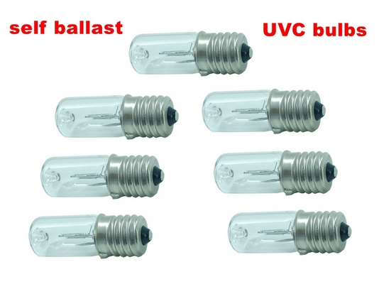 10V 12V DC Biến tần UV Đèn diệt khuẩn 3W Giá đỡ đèn E17 tự chấn lưu